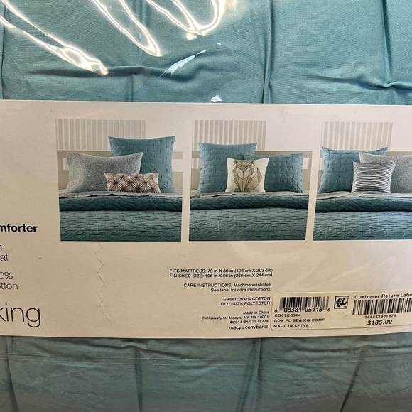 Bar III King Size Comforter - Sea Spray - Picture 2 of 2